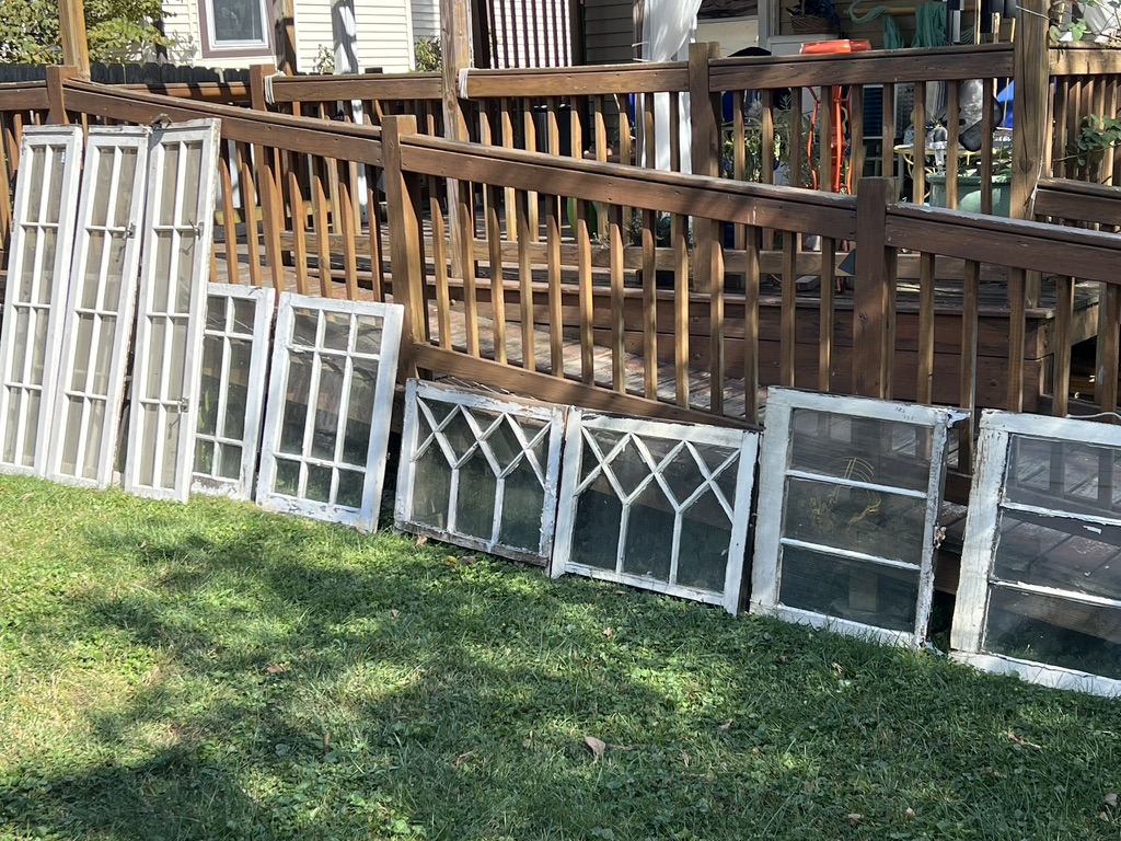 Some of the windows, reglazed and painted. 